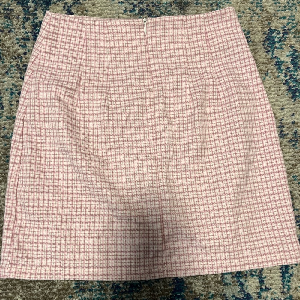 Brandy Melville Pink Plaid Mini Skirt